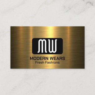 Monogram   Goud Metaal Visitekaartje