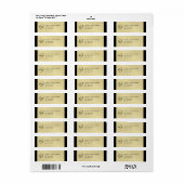 Monogram Goud Metaal Zwart Bruiloft Adres Label (Full Sheet)