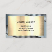 Monogram goud metallic | Geperforeerde achtergrond Visitekaartje (Achterkant)