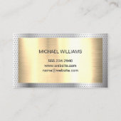 Monogram goud metallic | Geperforeerde achtergrond Visitekaartje (Achterkant)