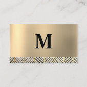 Monogram goud metallisch patroon visitekaartje (Voorkant)