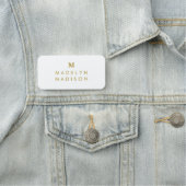 Monogram Goud Minimalistisch Elegant Modern Naamplaatje (In situ)