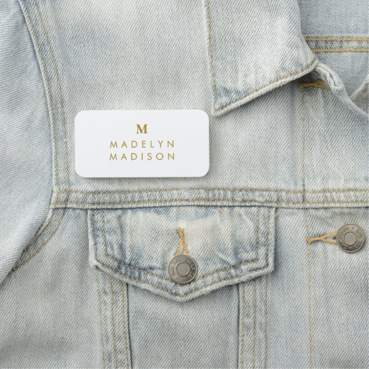 Monogram Goud Minimalistisch Elegant Modern Naamplaatje (In situ)