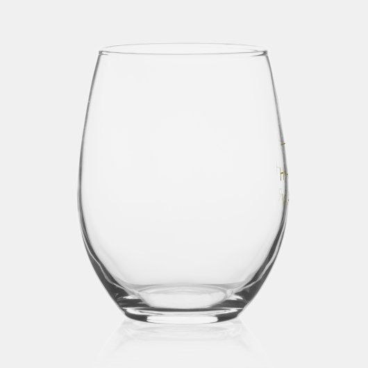 Monogram goud | Minimalistisch Elegant Modern Wijnglas Zonder Voet (Rechts)