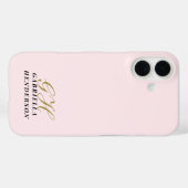 Monogram Goud Pastel Roze Zwart Minimalistisch Sti Case-Mate iPhone Case (Achterkant (horizontaal))