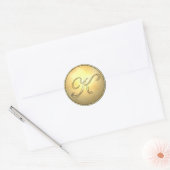 monogram_goud ronde sticker (Envelop)