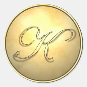 monogram_goud ronde sticker