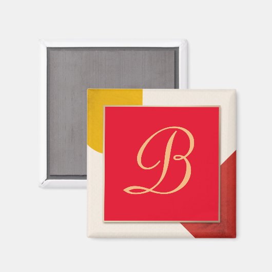 Monogram goud script B Magneet (Voorkant / Achterkant)