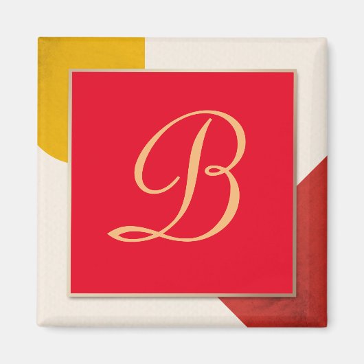 Monogram goud script B Magneet (Voorkant)
