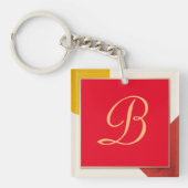 Monogram goud script B Sleutelhanger (voorkant)