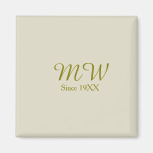 Monogram goud sinds 19XX jaar havermout huwelijks Magneet