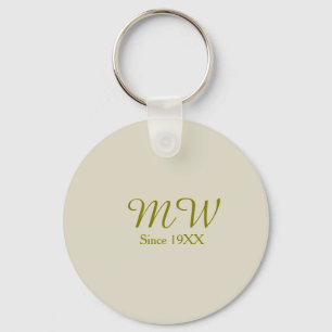 Monogram goud sinds 19XX jaar havermout huwelijks  Sleutelhanger
