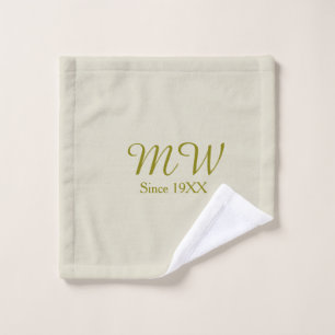 Monogram goud sinds 19XX jaar havermout huwelijks Washandje