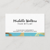 Monogram | Goud Tealkleurig Marmer Visitekaartje (Achterkant)