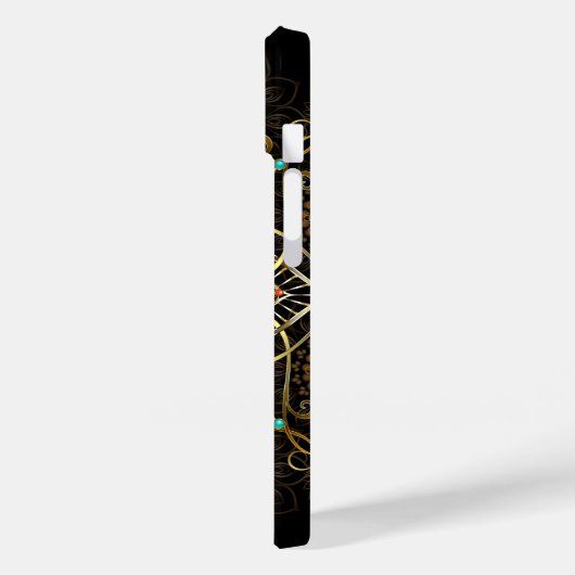 Monogram Goud Turquiose Rood Mandala Juweel Case-Mate iPhone Case (Achterkant / Links)