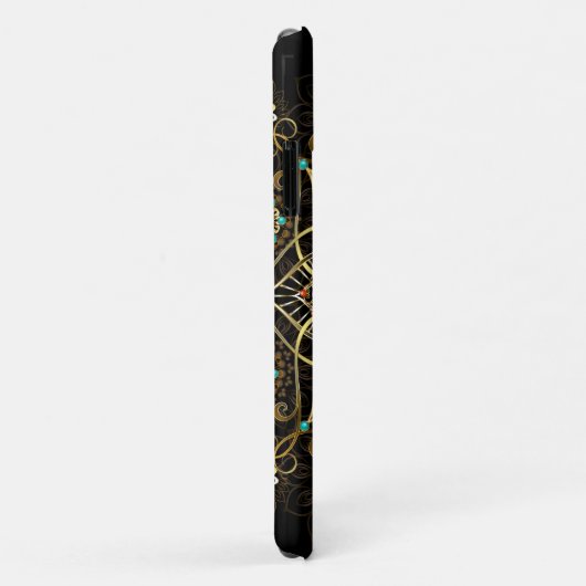 Monogram Goud Turquiose Rood Mandala Juweel Case-Mate iPhone Case (Achterkant/rechts)