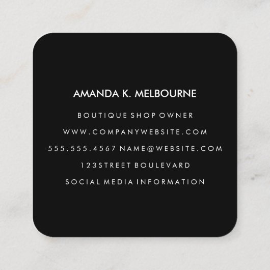 Monogram / Goud verlicht Vierkante Visitekaartje (Achterkant)