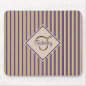 Monogram goud, Violet, Paarse en roze strepen Muismat (Voorkant)