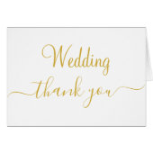 Monogram Goud Wit Bruiloft Dank u Harten (Voorkant Horizontaal)