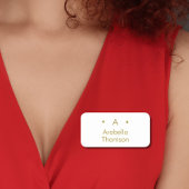 Monogram Goud Wit Minimalistisch Elegant Modern Naamplaatje