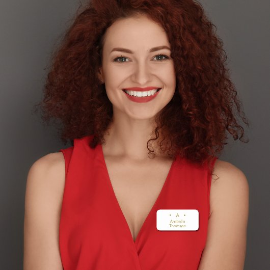 Monogram Goud Wit Minimalistisch Elegant Modern Naamplaatje