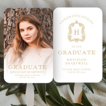 Monogram Goud Witte Foto Afstuderen