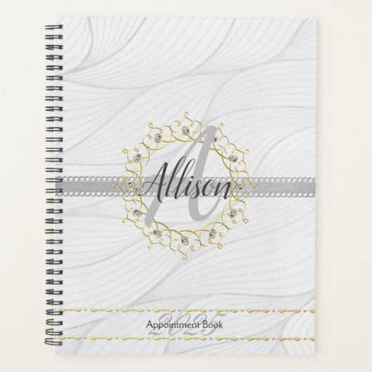 Monogram Goud Zilver 2025 Afspraakboek Planner (Voorkant)