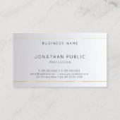 Monogram Goud Zilver Modern Elegant Professioneel Visitekaartje (Achterkant)