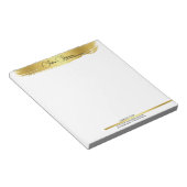 Monogram Goud Zwart Chic Modern Script Minimalisti Notitieblok (Schuin)