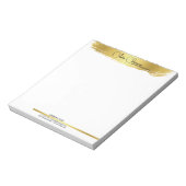 Monogram Goud Zwart Chic Modern Script Minimalisti Notitieblok (Linkerzijde)