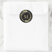 Monogram Goud Zwart Kerst Krans Envelope Zegel (Tas)