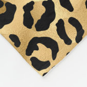 Monogram Goud Zwart Luipaardprint Fleece Deken (Hoek)