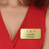 Monogram Goud Zwart Minimalistisch Elegant Modern Naamplaatje