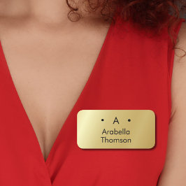 Monogram Goud Zwart Minimalistisch Elegant Modern Naamplaatje