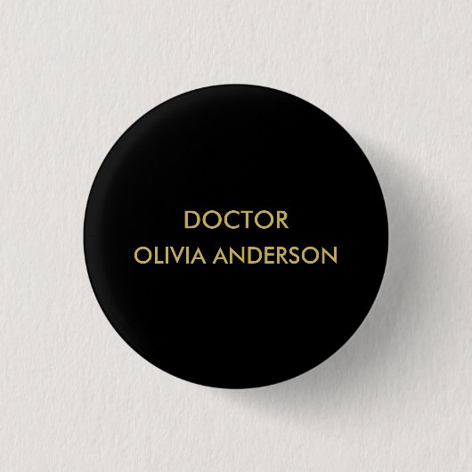Monogram Goud Zwart Minimalistisch Modern Ronde Button 3,2 Cm (Voorkant)