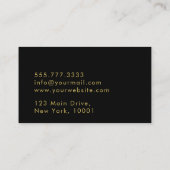 Monogram Goud Zwart Minimalistisch Modern Visitekaartje (Achterkant)