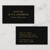 Monogram Goud Zwart Minimalistisch Modern Visitekaartje (Voorkant / Achterkant)