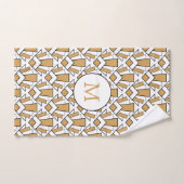 Monogram goud, zwart, witte decoventilator bad handdoek (Handdoek)