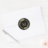 Monogram Goud Zwarte Kerst Krans Envelope Zegel (Envelop)