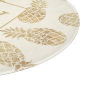 Monogram goudanananassen op eiwit snijplank (Hoek)