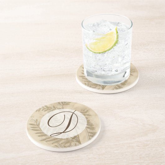 Monogram | Goudbloei I Zandsteen Onderzetter (Zijkant)