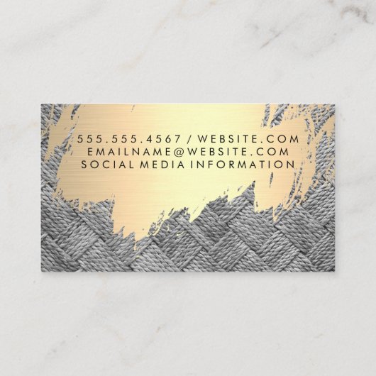 Monogram | Goudborstel | Weef Visitekaartje (Achterkant)