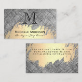 Monogram | Goudborstel | Weef Visitekaartje (Voorkant / Achterkant)