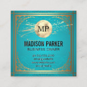 Monogram | Gouddecoratieve grens Vierkante Visitekaartje (Voorkant)