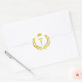 Monogram & Gouden Afstudeer sticker voor Medische (Envelop)