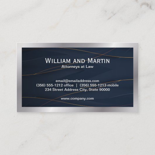 Monogram | Gouden Blauwe Achtergrond Visitekaartje (Achterkant)