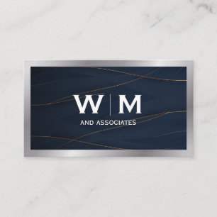 Monogram   Gouden Blauwe Achtergrond Visitekaartje