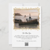 Monogram Gouden Botanische krans Foto Lijst Bruilo Save The Date (Achterkant)