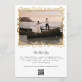 Monogram Gouden Botanische krans Foto Lijst Bruilo Save The Date (Achterkant)