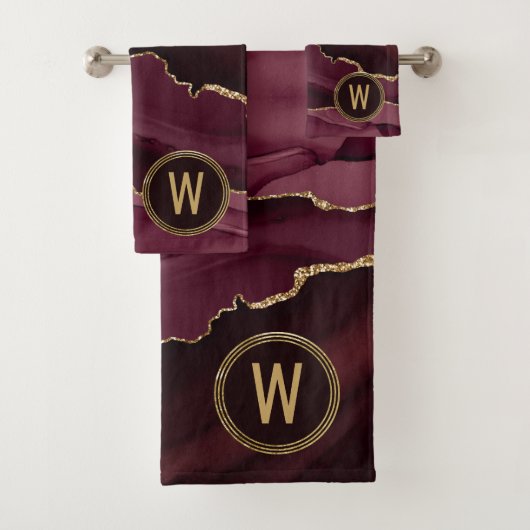 Monogram gouden Bourgogne-agaat Bad Handdoek (Insitu)